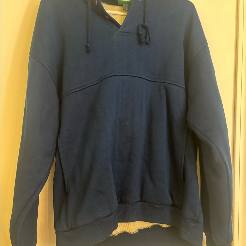 Vintage Men's Blue Hoodie